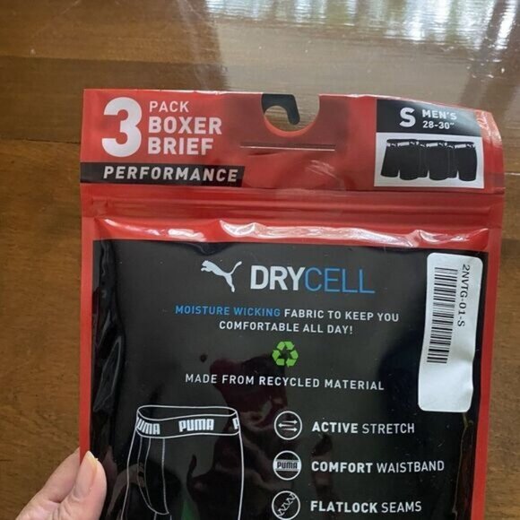 PUMA Men's 3 Pack Performance underwear Boxer Briefs Size S Black  Comfort New - Picture 9 of 10